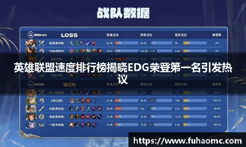 英雄联盟速度排行榜揭晓EDG荣登第一名引发热议